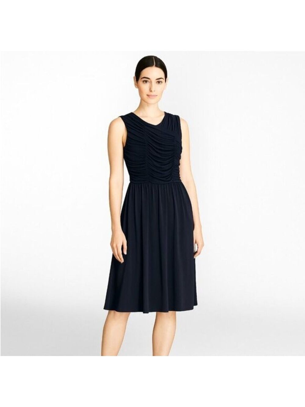 Brooks Brothers Red Fleece Navy Sleeveless Midi Dress Medium
